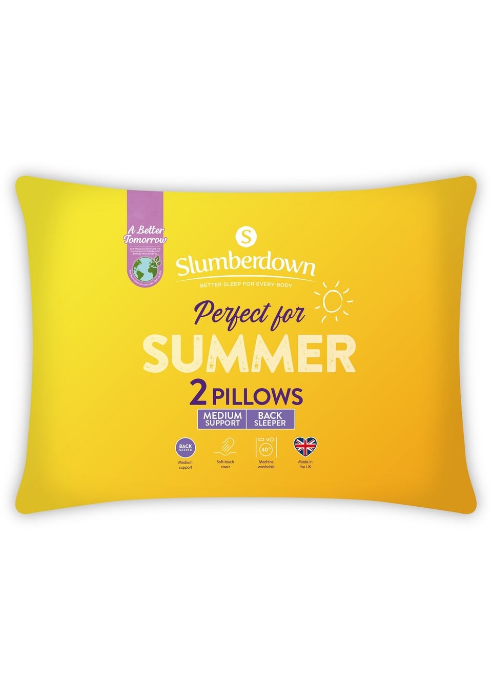 Slumberdown 2 Pack Perfect For Summer Pillows