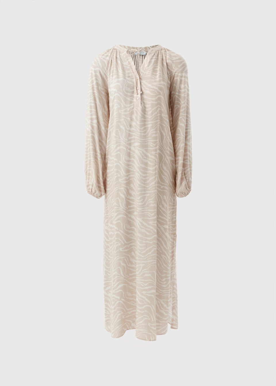 Beige Zebra Tunic Midaxi Dress