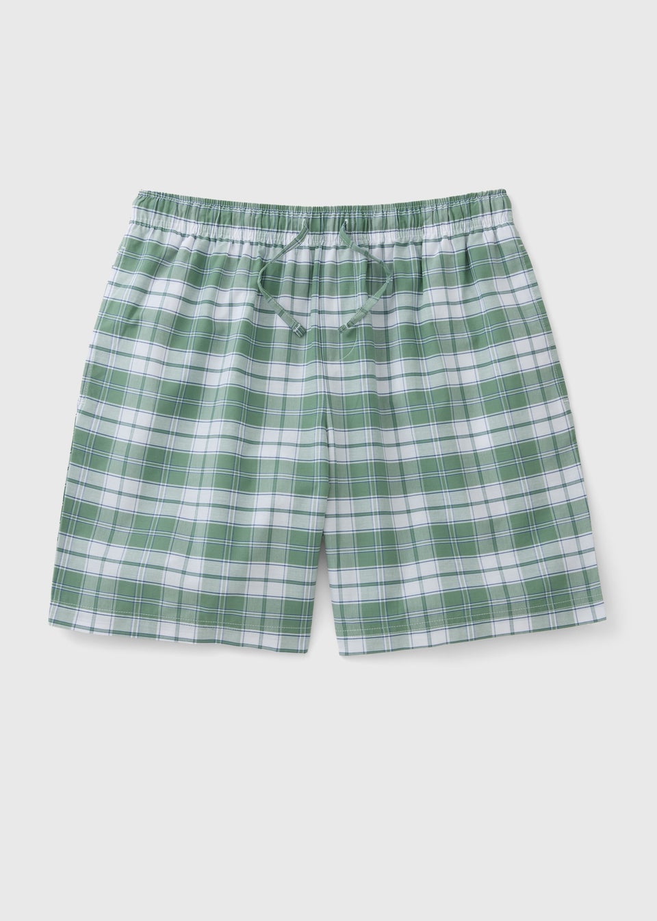 Green Check Woven Shorts
