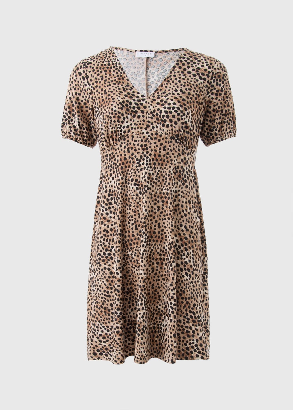 Brown Animal Print Mini Dress