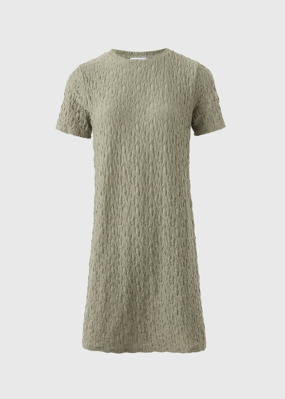 Khaki T-Shirt Textured Mini Dress