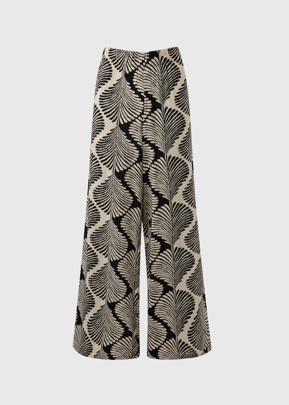 Black Monochrome Shell Wide Leg Trousers