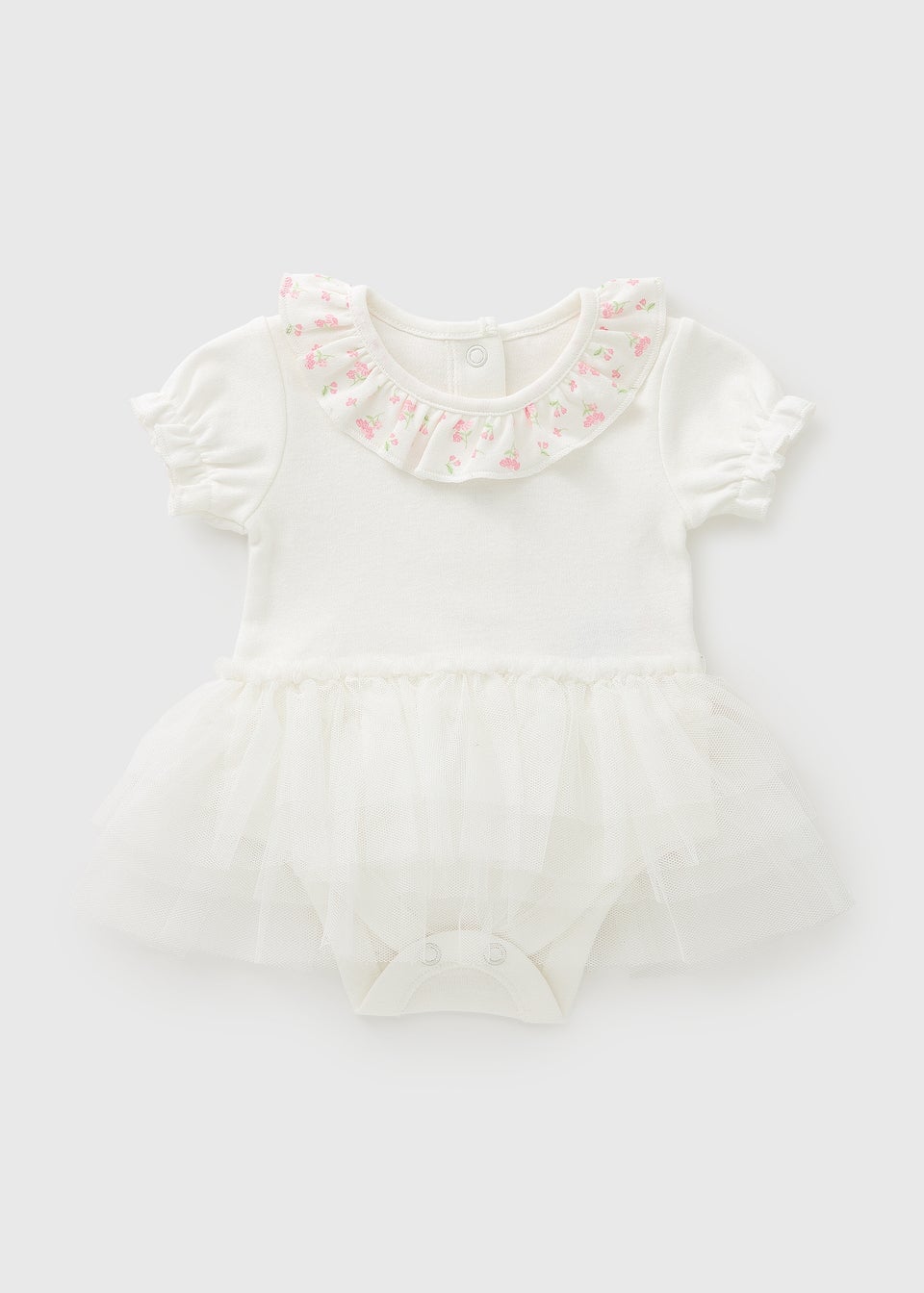 Baby Cream Floral Mesh Bodysuit (Newborn-18mths)