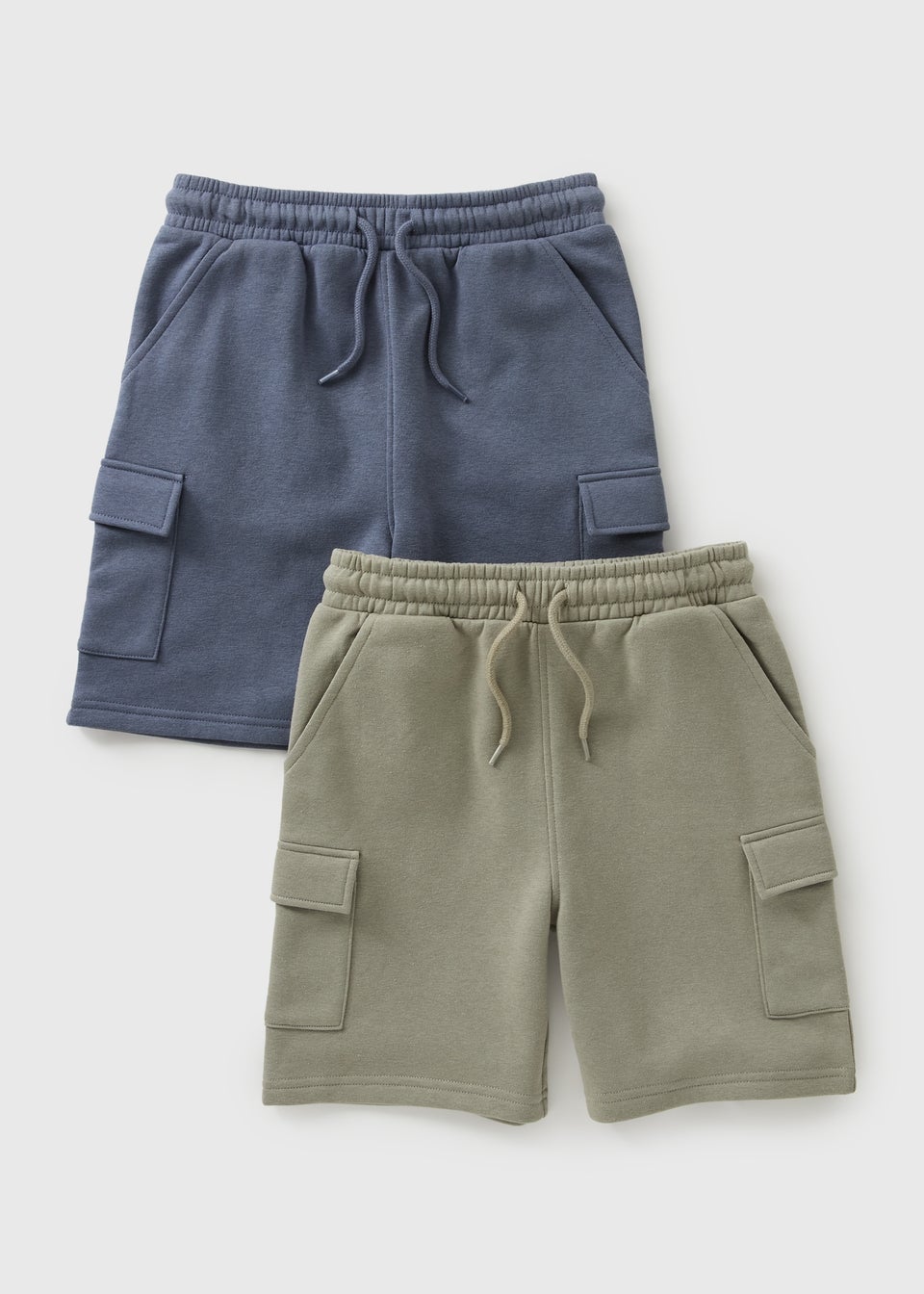 2 Pack Boys Sage & Grey Cargo Jogger Shorts (7-15yrs)