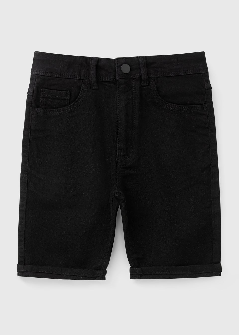 Boys Black Skinny Denim Shorts (7-15yrs)