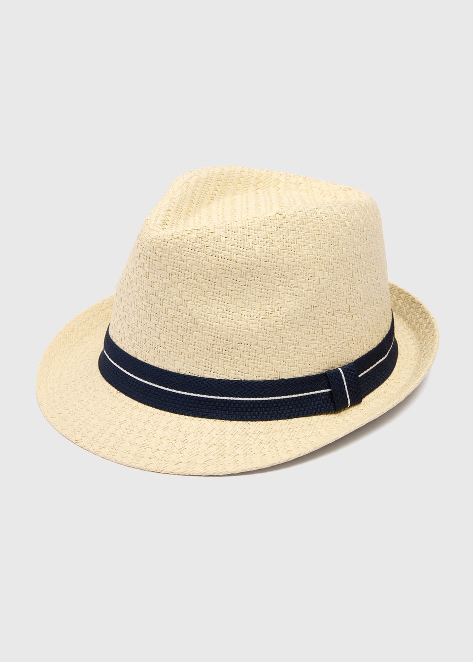 Stone Basket Weave Straw Trilby