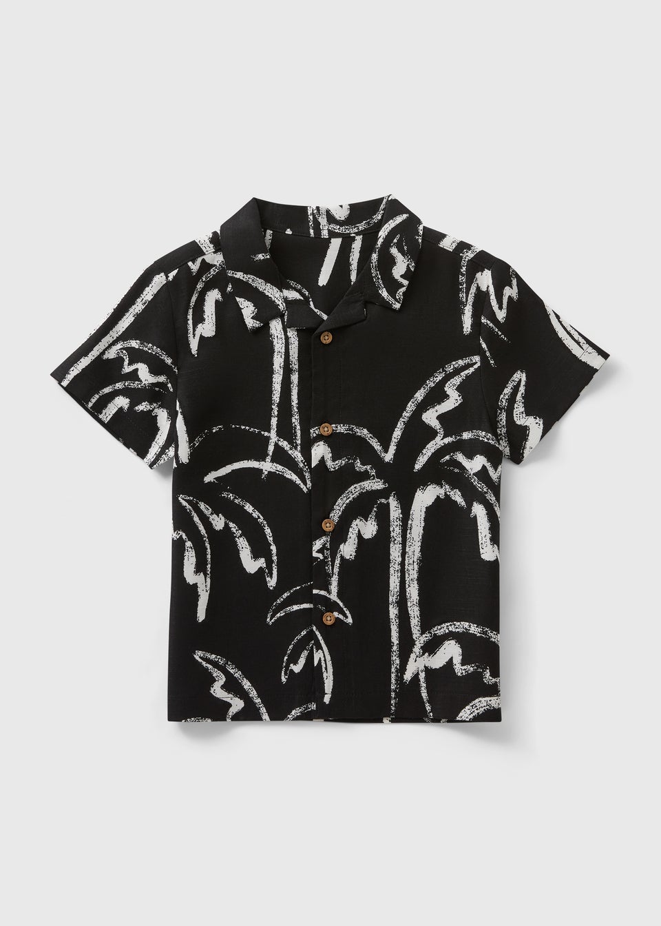 Boys Black Mono Palm Shirt (1-7yrs)