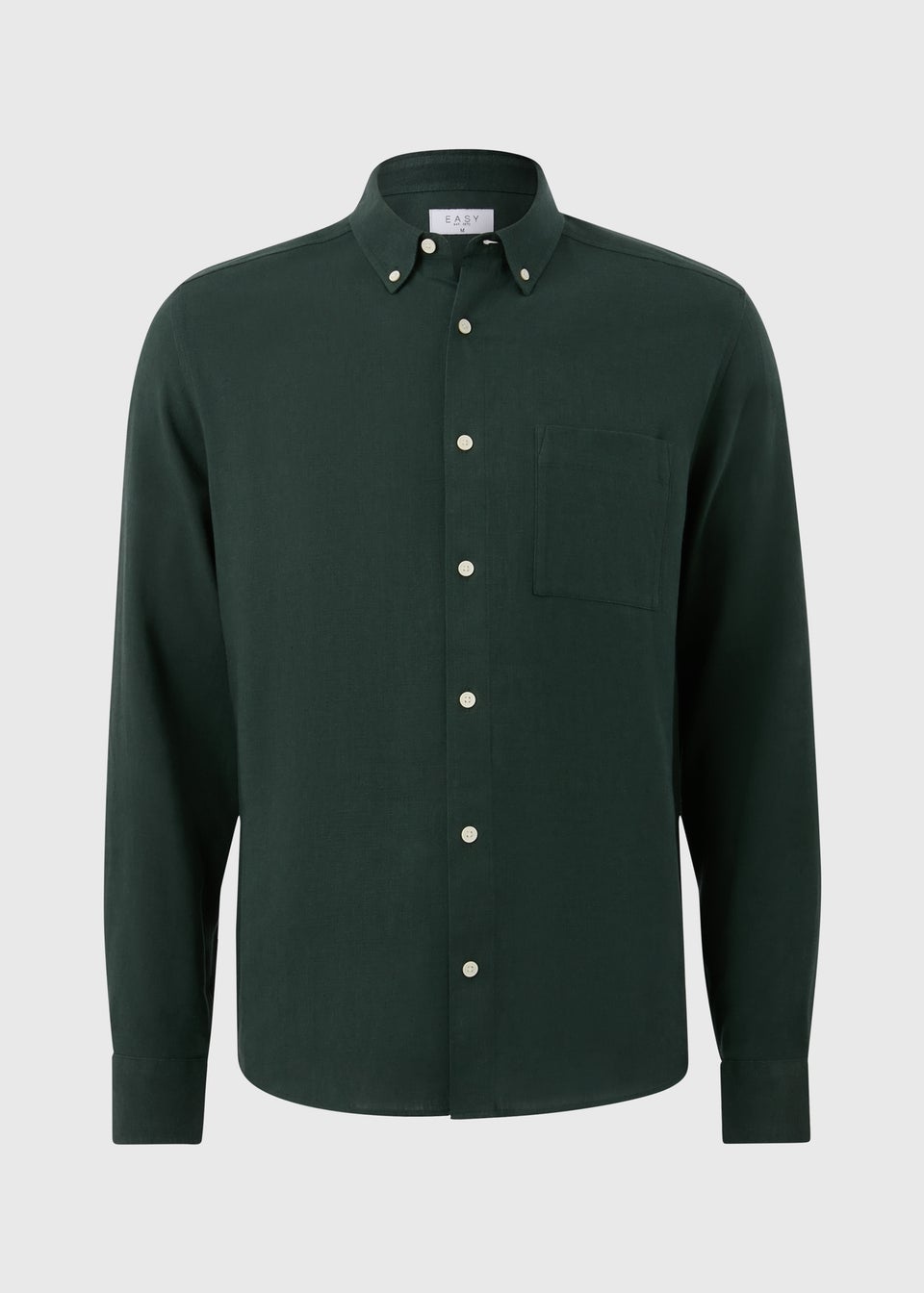 Green Roll Sleeve Linen Blend Shirt