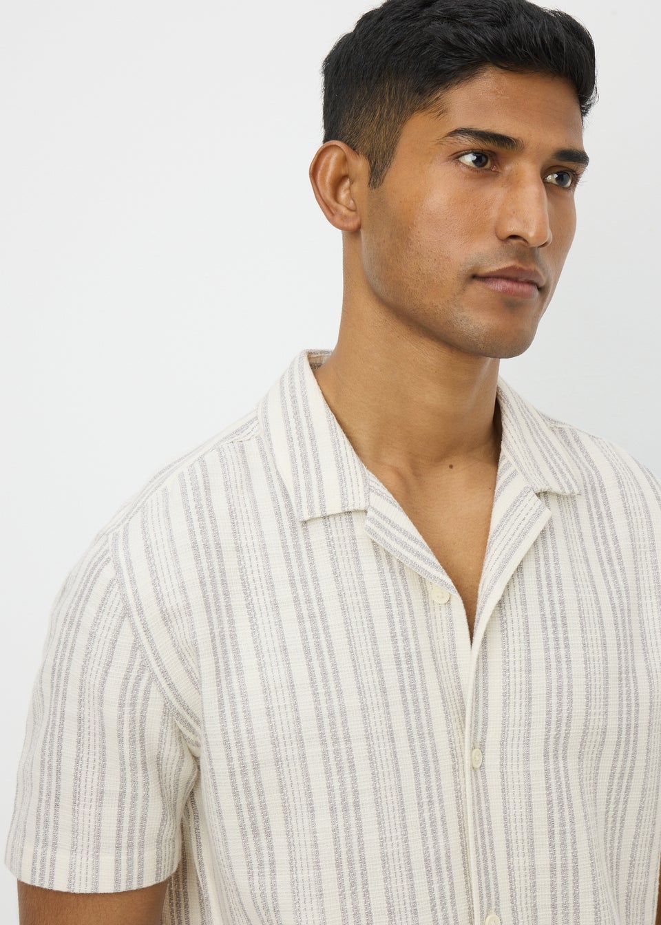 Grey Stripe Cheesecloth Shirt