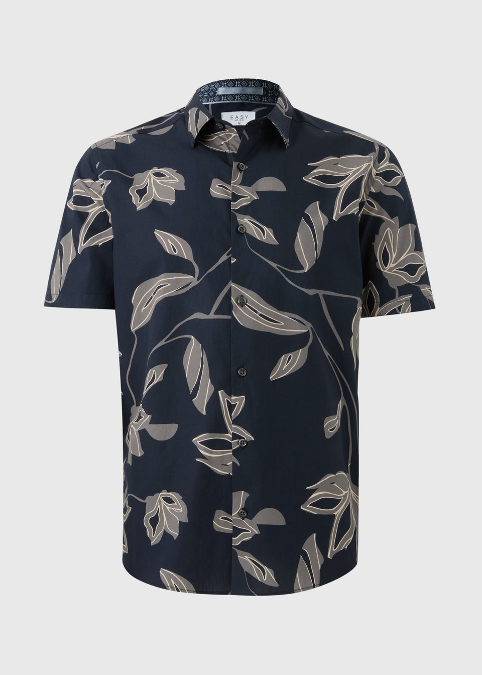 Black Leaf Floral Print Smart Shirt