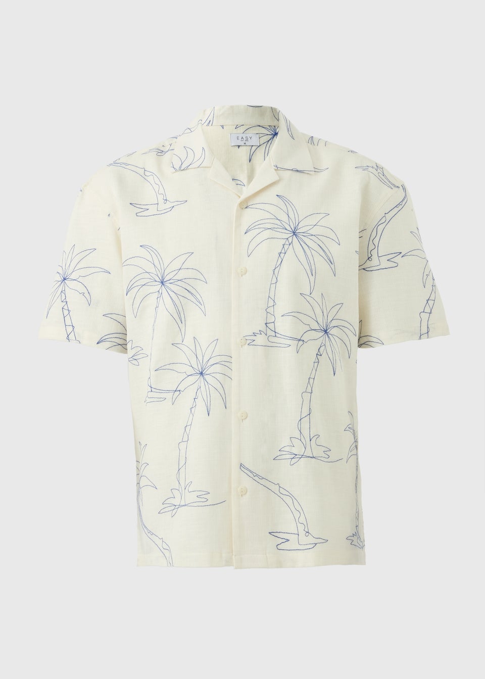 Cream Palm Tree Embroidered Shirt