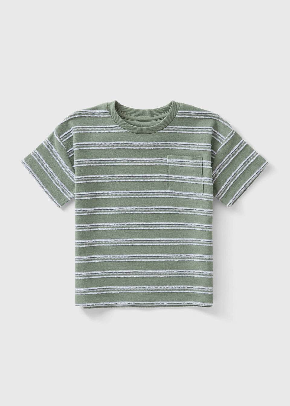 Boys Sage Green Striped T-Shirt (1-7yrs)