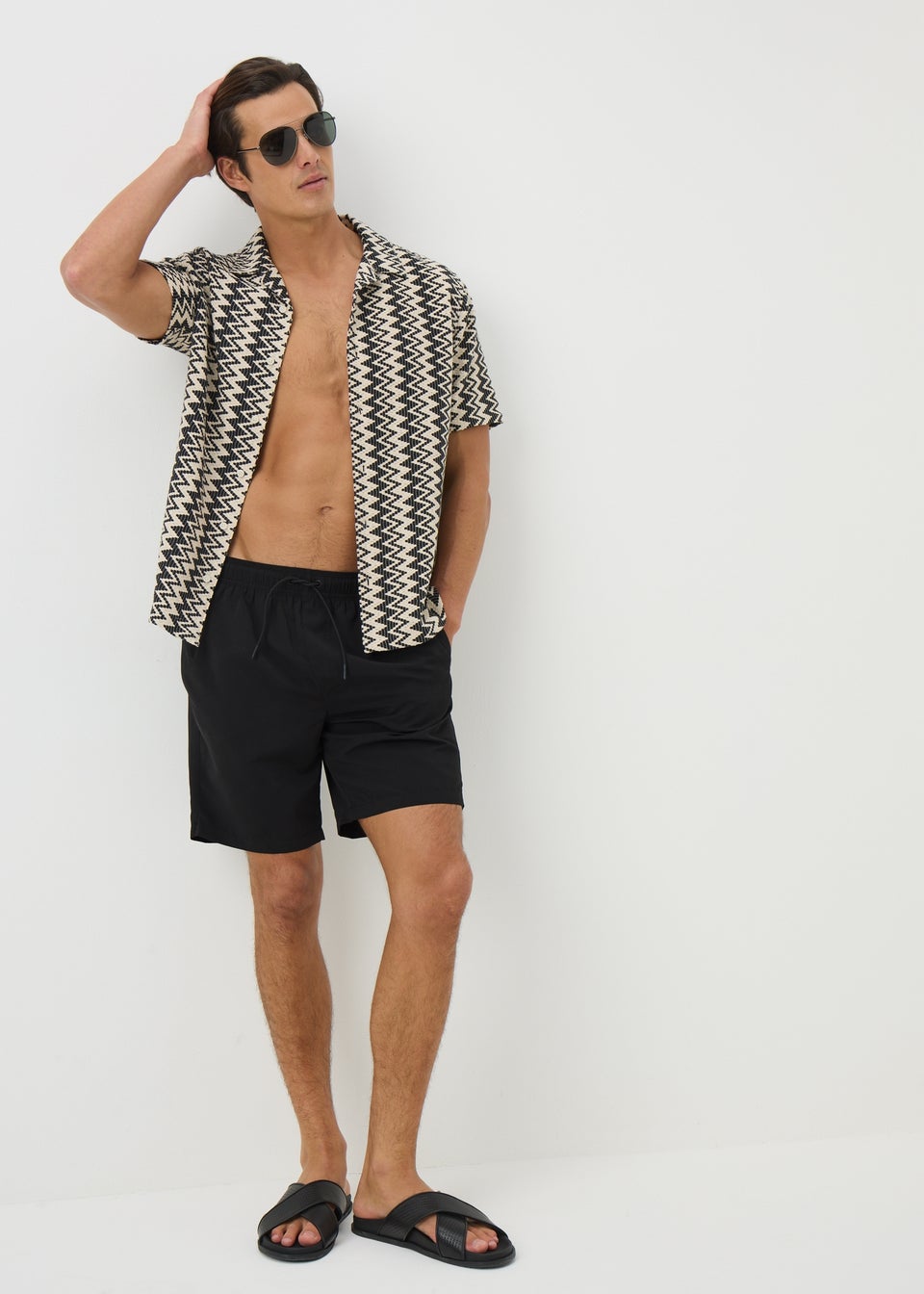 Black Long Swim Shorts