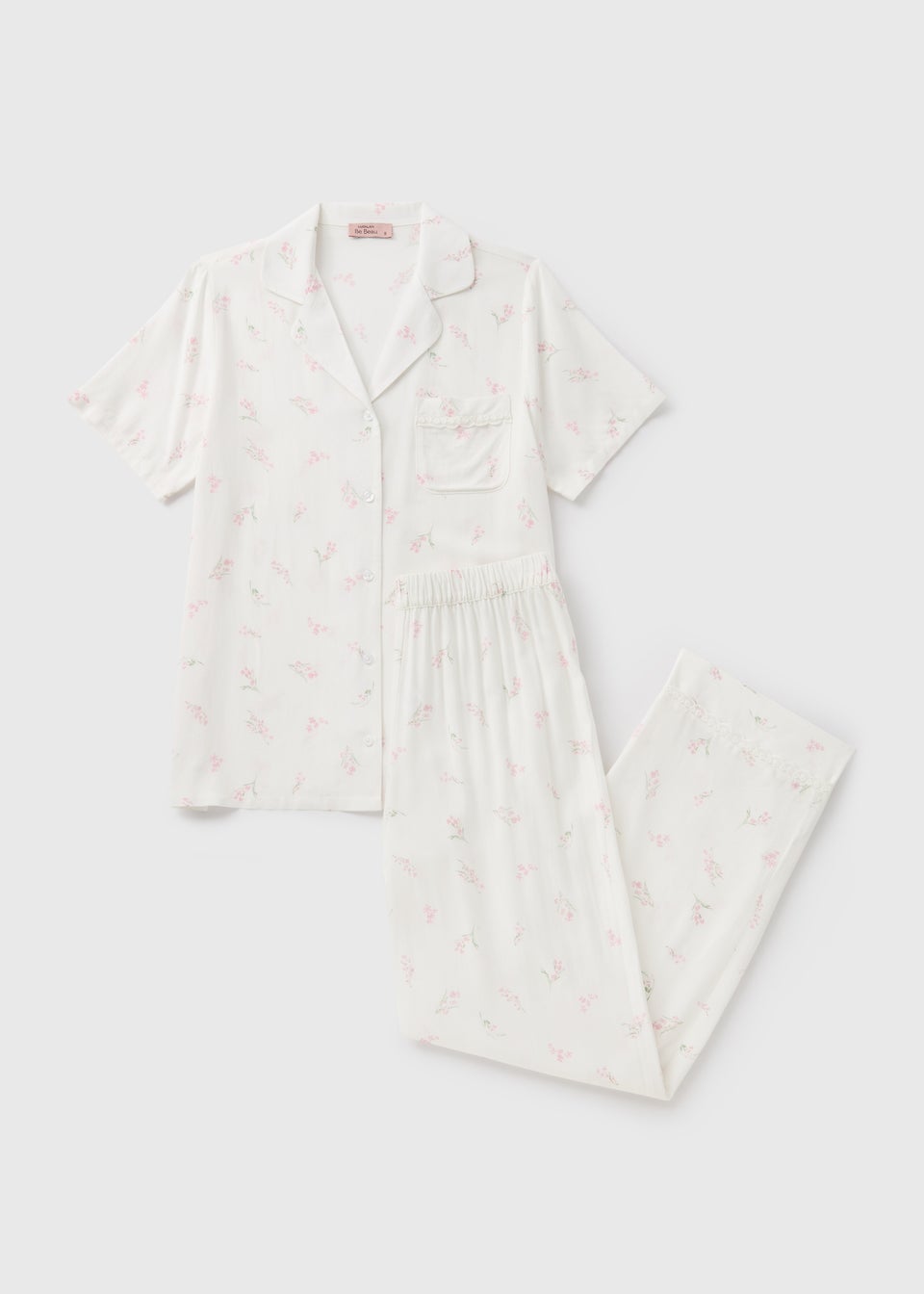 Cream Ditsy Floral Pyjama Set