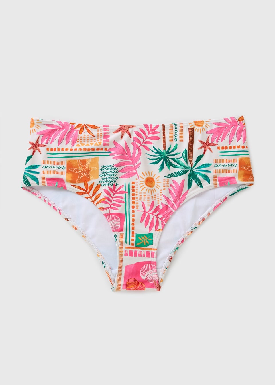 Multicolour Summer Print High Waist Bikini Bottoms
