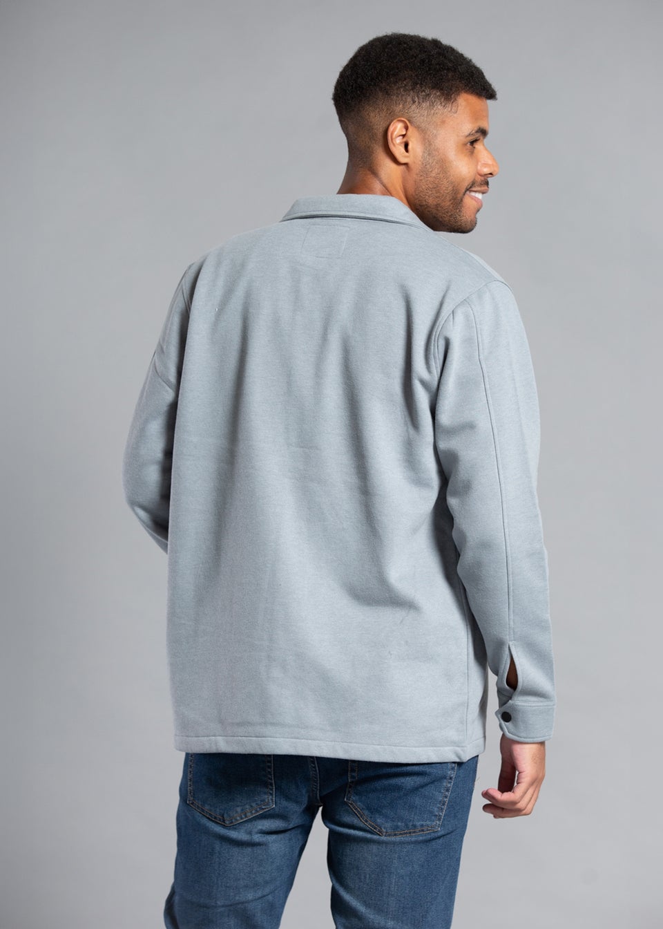 Tokyo Laundry Grey Cotton Blend Brush-Back Fleece Long Sleeve Shirt