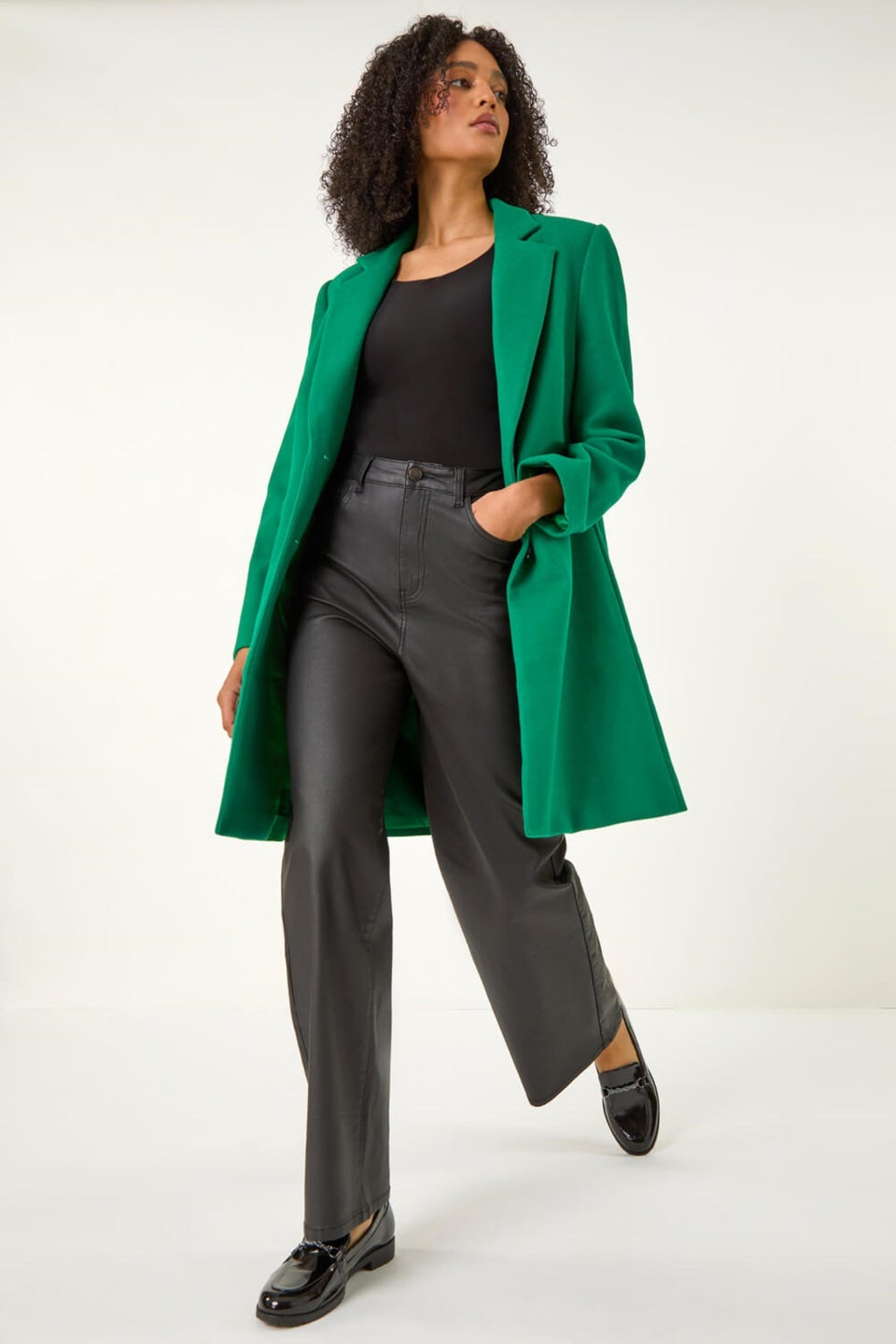 Roman Green Tailored Single Breasted Coat