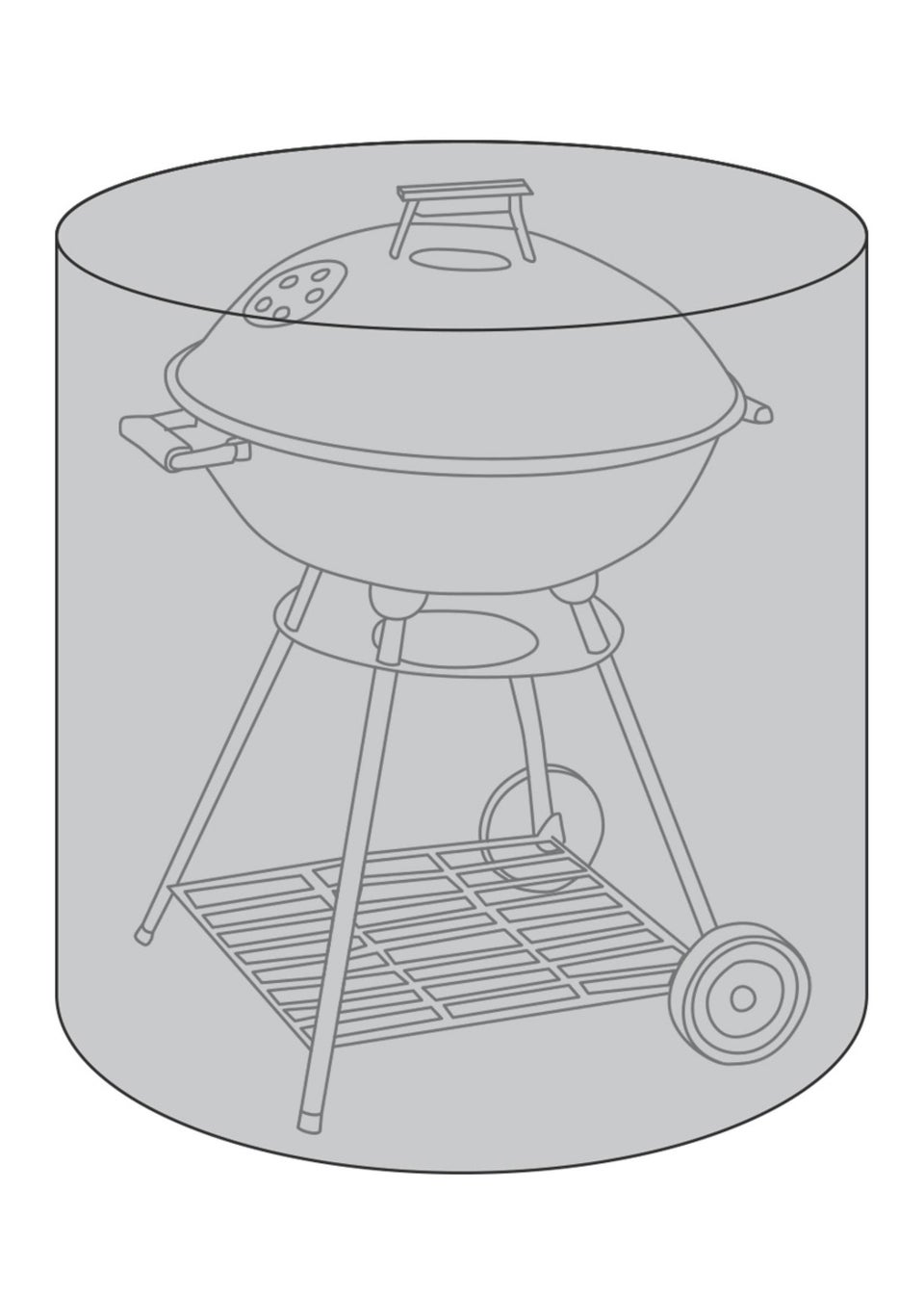 Charles Bentley Black BBQ Premium Polyester Canvas Waterproof Kettle BBQ Cover
