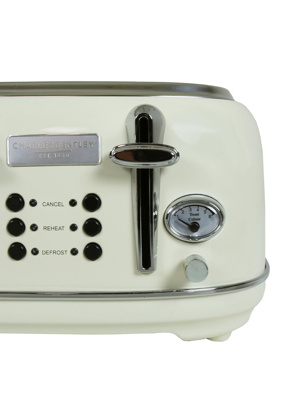 Charles Bentley Cream & Chrome Toaster (4 Slice)