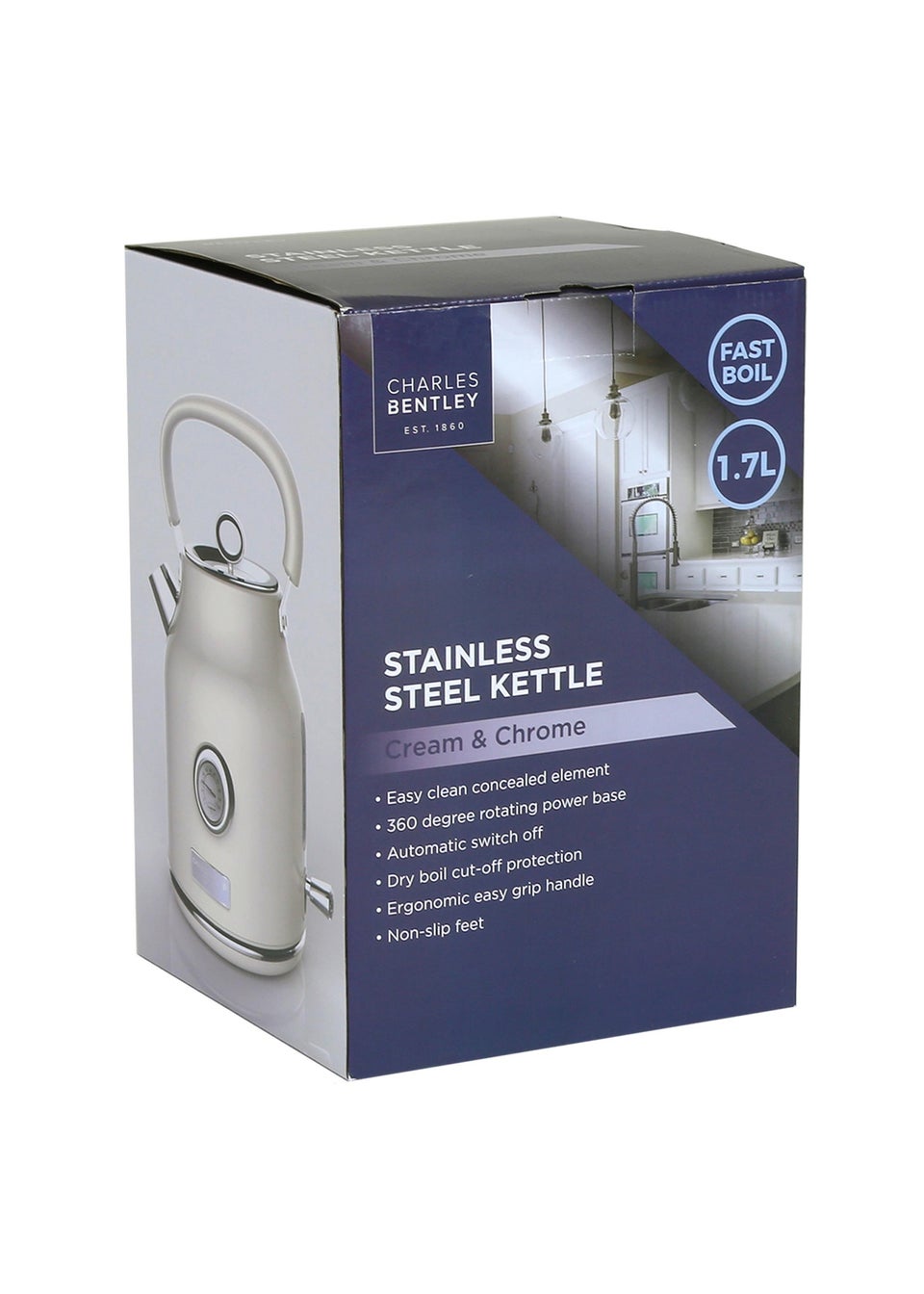 Charles Bentley Cream & Chrome Toaster (4 Slice)