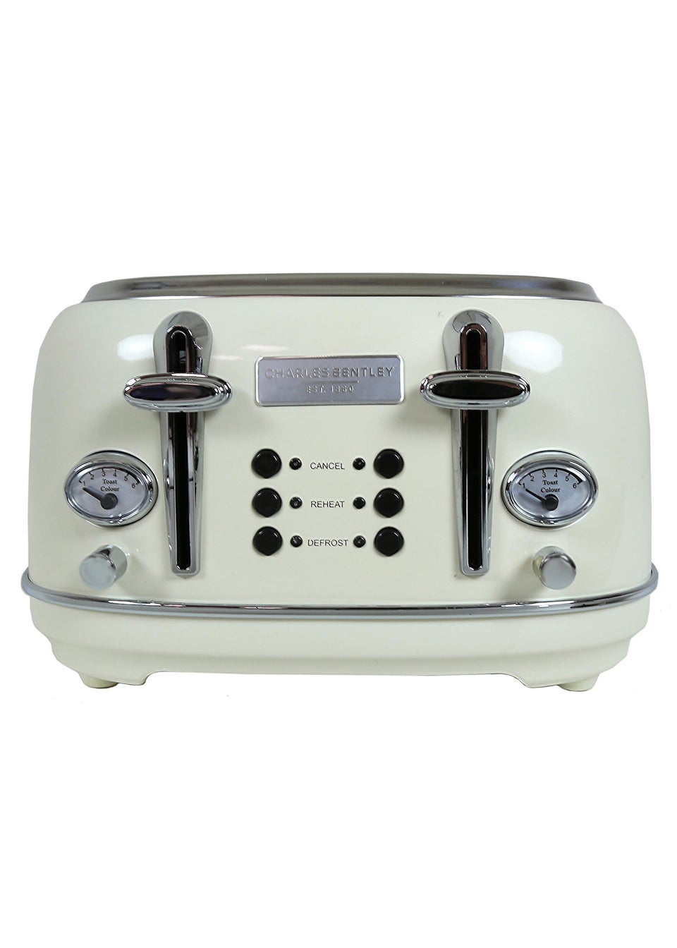 Charles Bentley Cream & Chrome Toaster (4 Slice)
