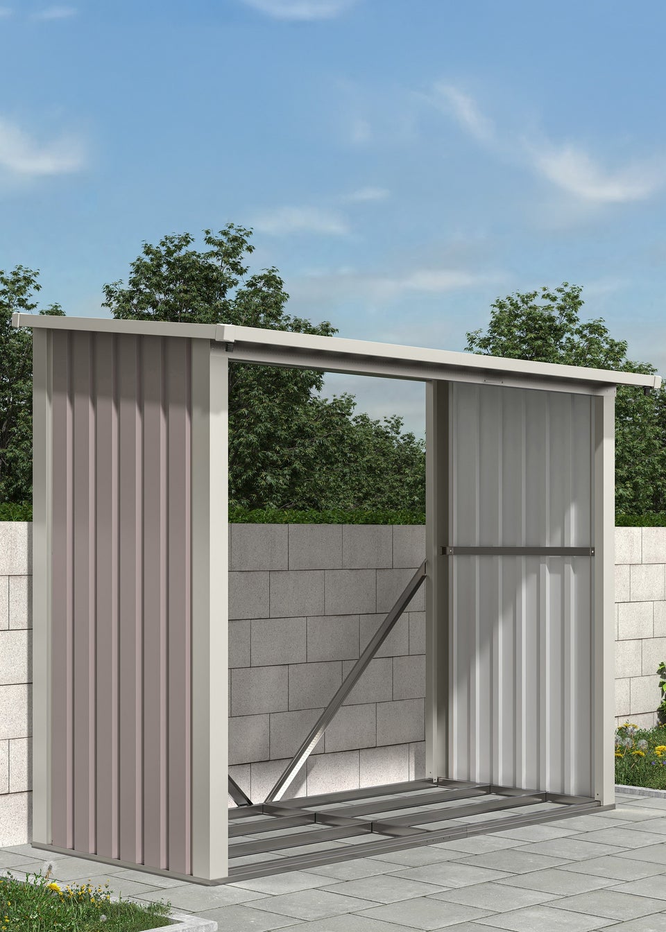 Charles Bentley Metal Log Wood Store Shed