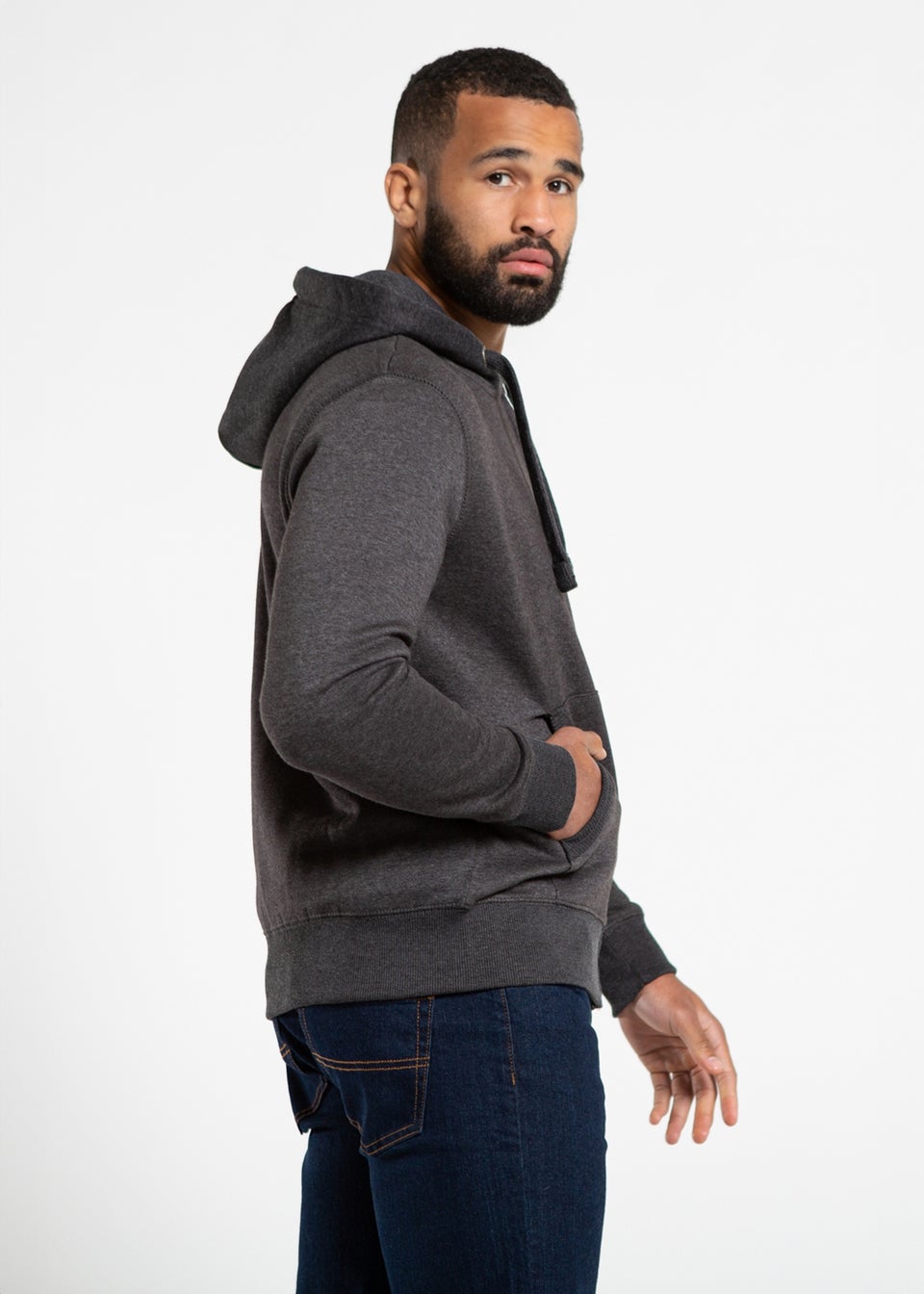 French Connection Charcoal Cotton Blend Hoody