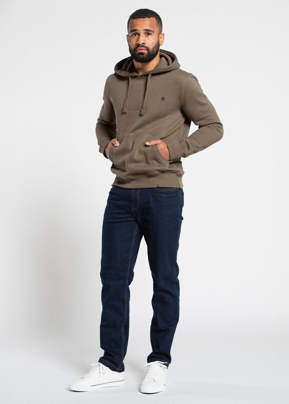 French Connection Khaki Cotton Blend Hoody