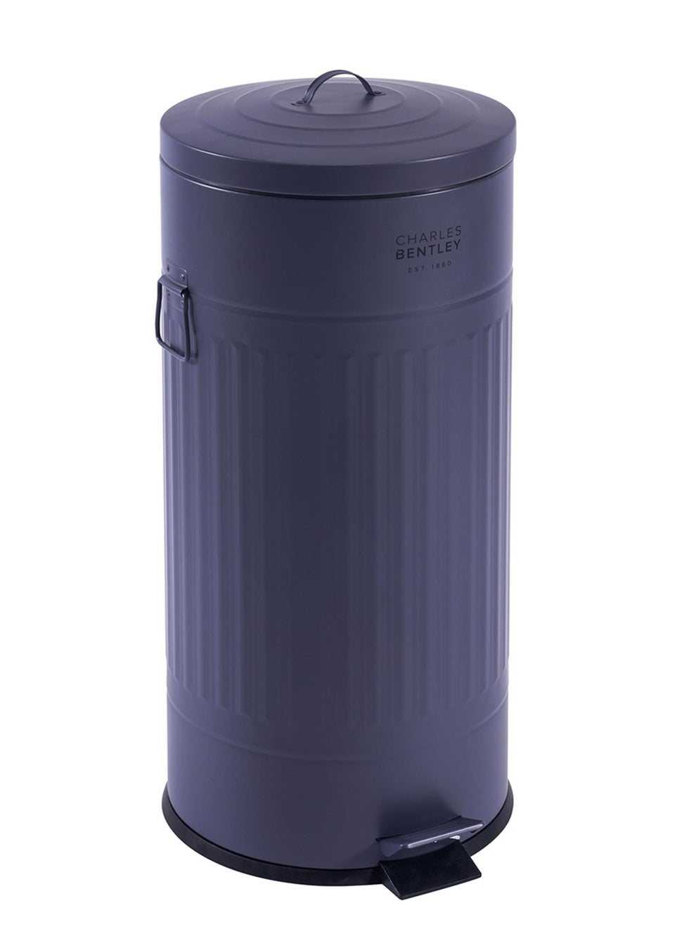 Charles Bentley Round Retro Kitchen Pedal Bin Dark Blue