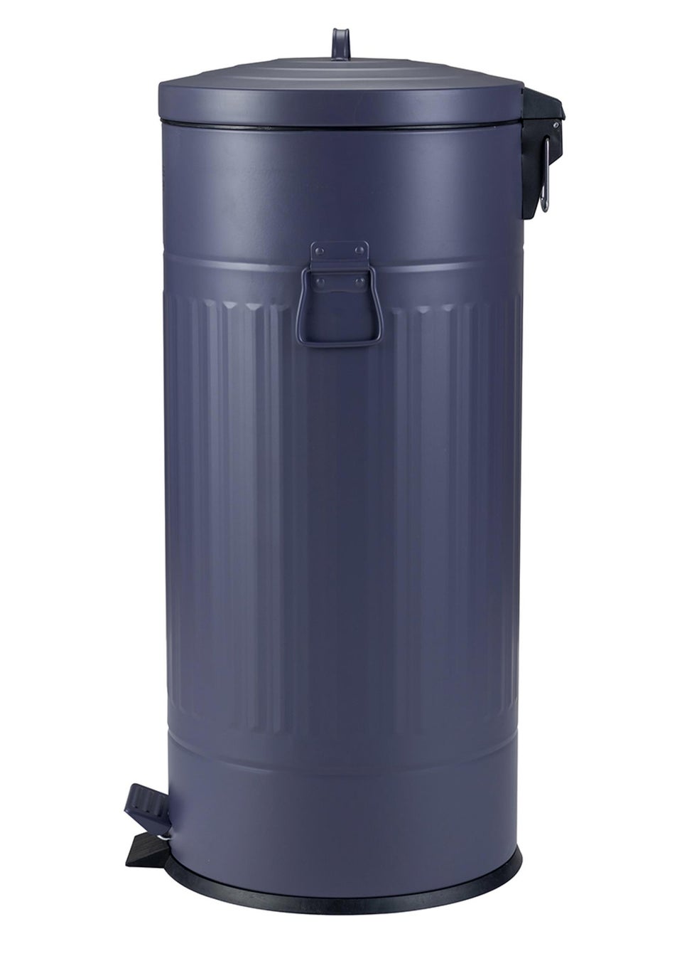 Charles Bentley Round Retro Kitchen Pedal Bin Dark Blue