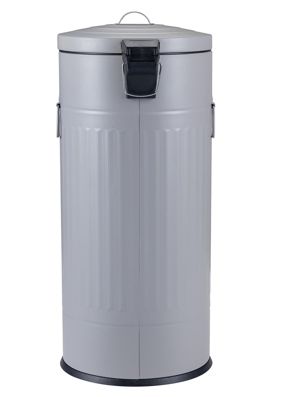 Charles Bentley Light Grey Round Retro Kitchen Pedal Bin