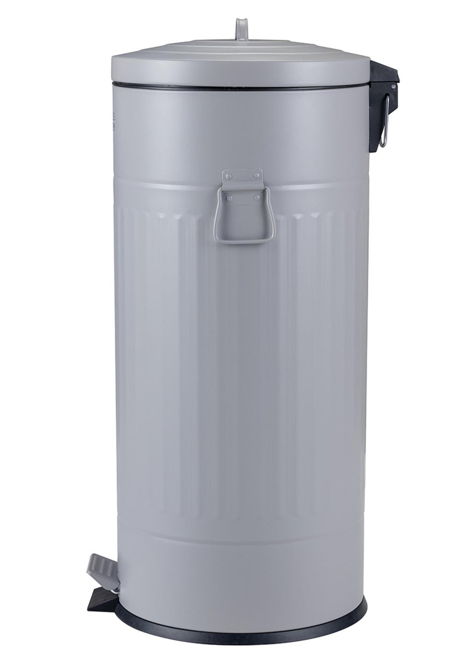 Charles Bentley Light Grey Round Retro Kitchen Pedal Bin