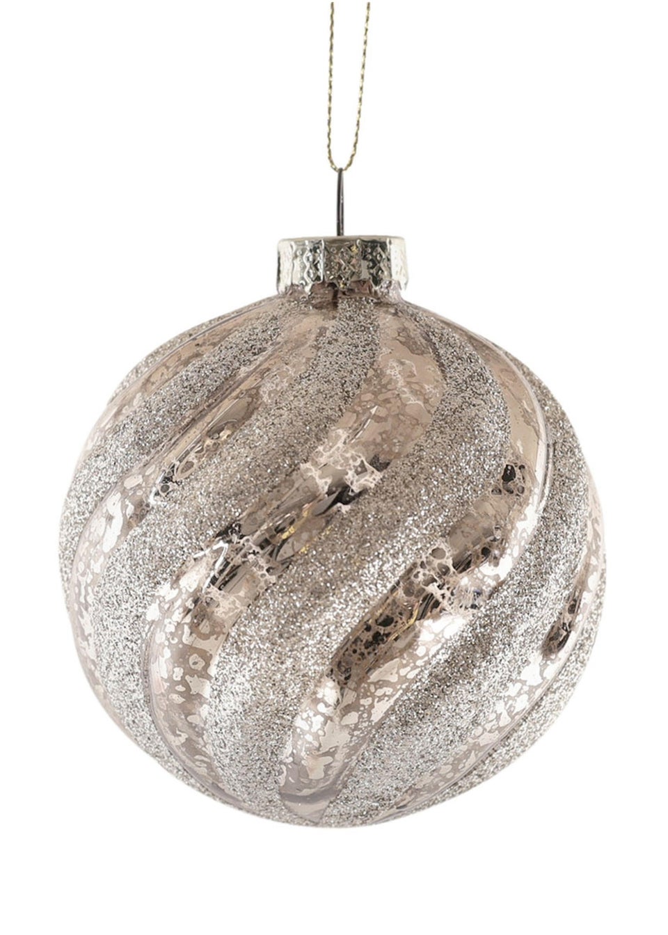 Charles Bentley Pack of 12 Traditional Style Glass Baubles (Diameter 8cm)