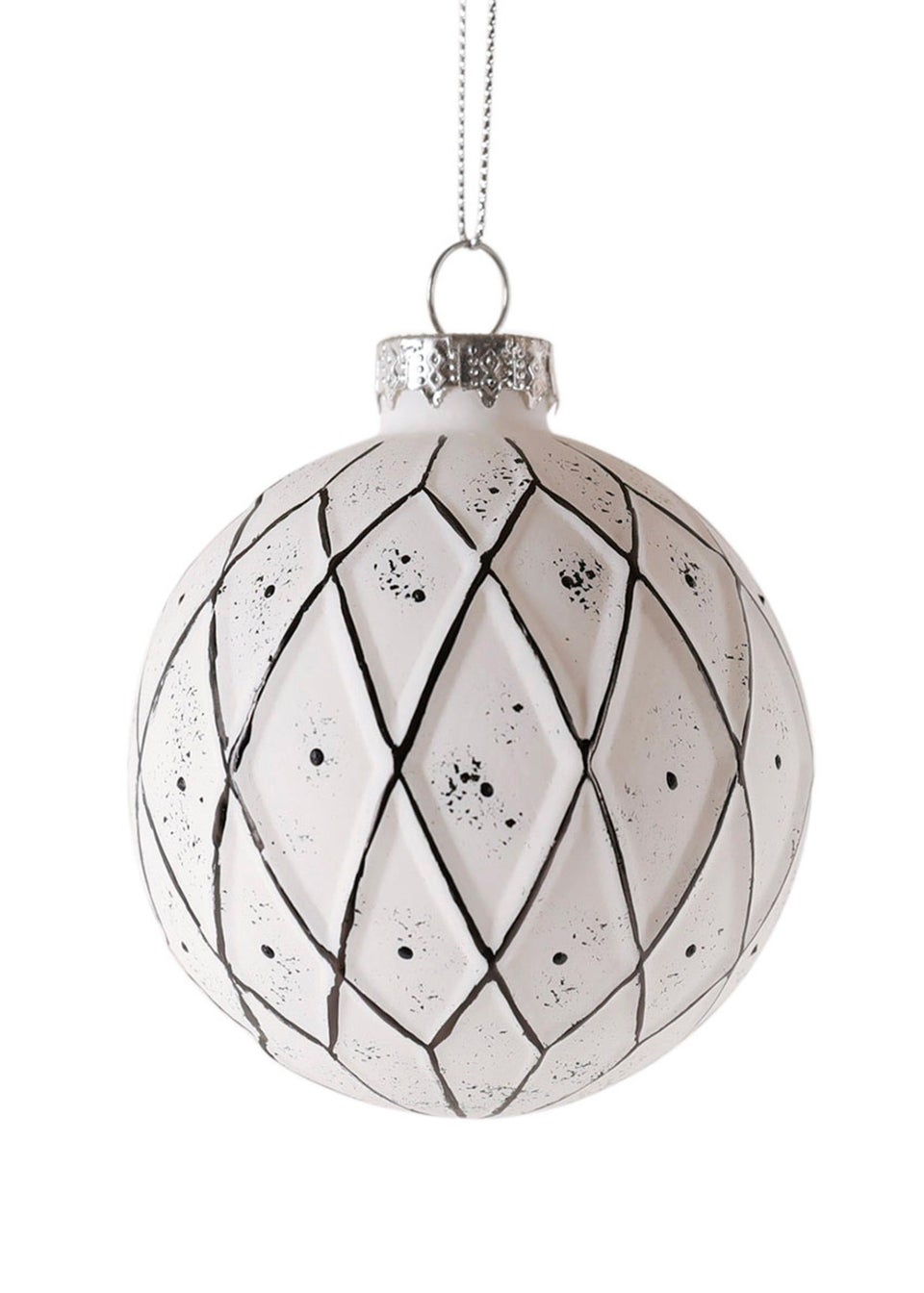Charles Bentley Pack of 12 Scandi Inspired Glass Baubles (Diameter 8cm)