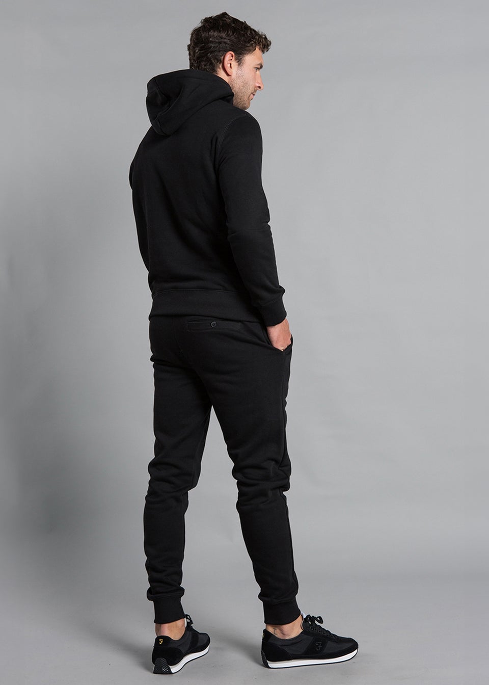 French Connection Black Cotton Blend Hoody & Jogger Tracksuit Co-Ord