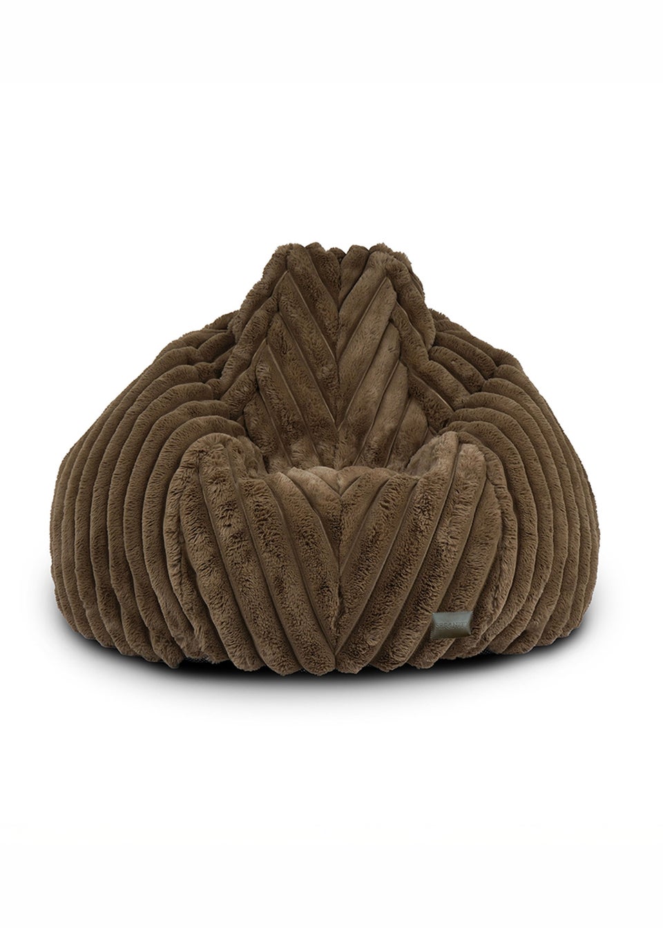 rucomfy Ribbed Faux Fur Slouchbag Chocolate Beanbag