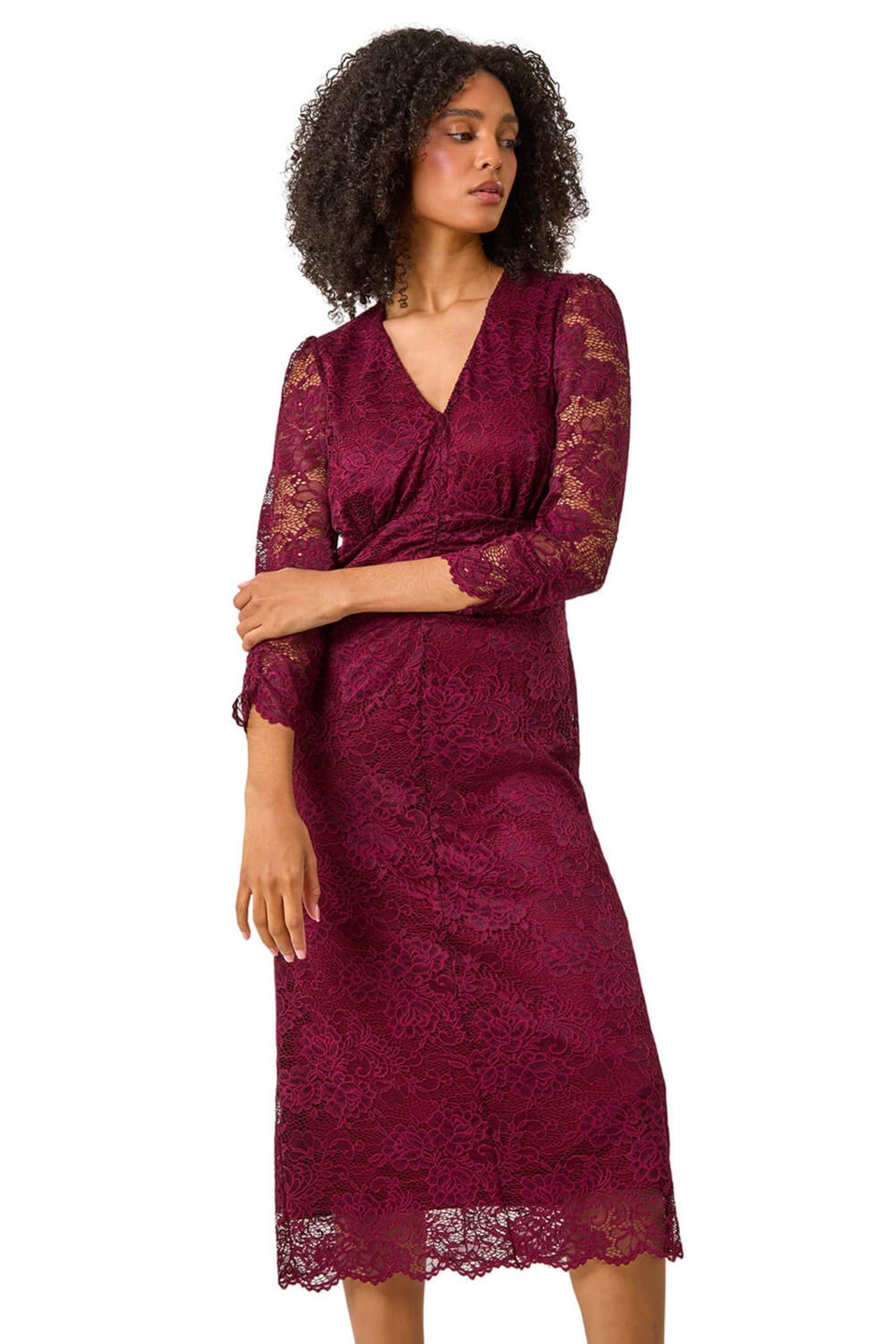 Roman red lace dress new arrivals