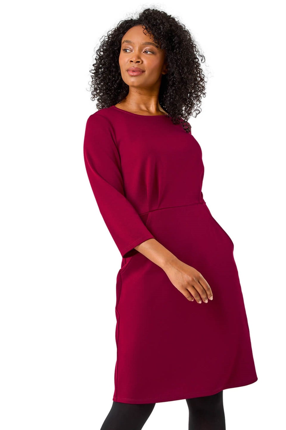 Roman Fuchsia Petite Pocket Stretch Dress