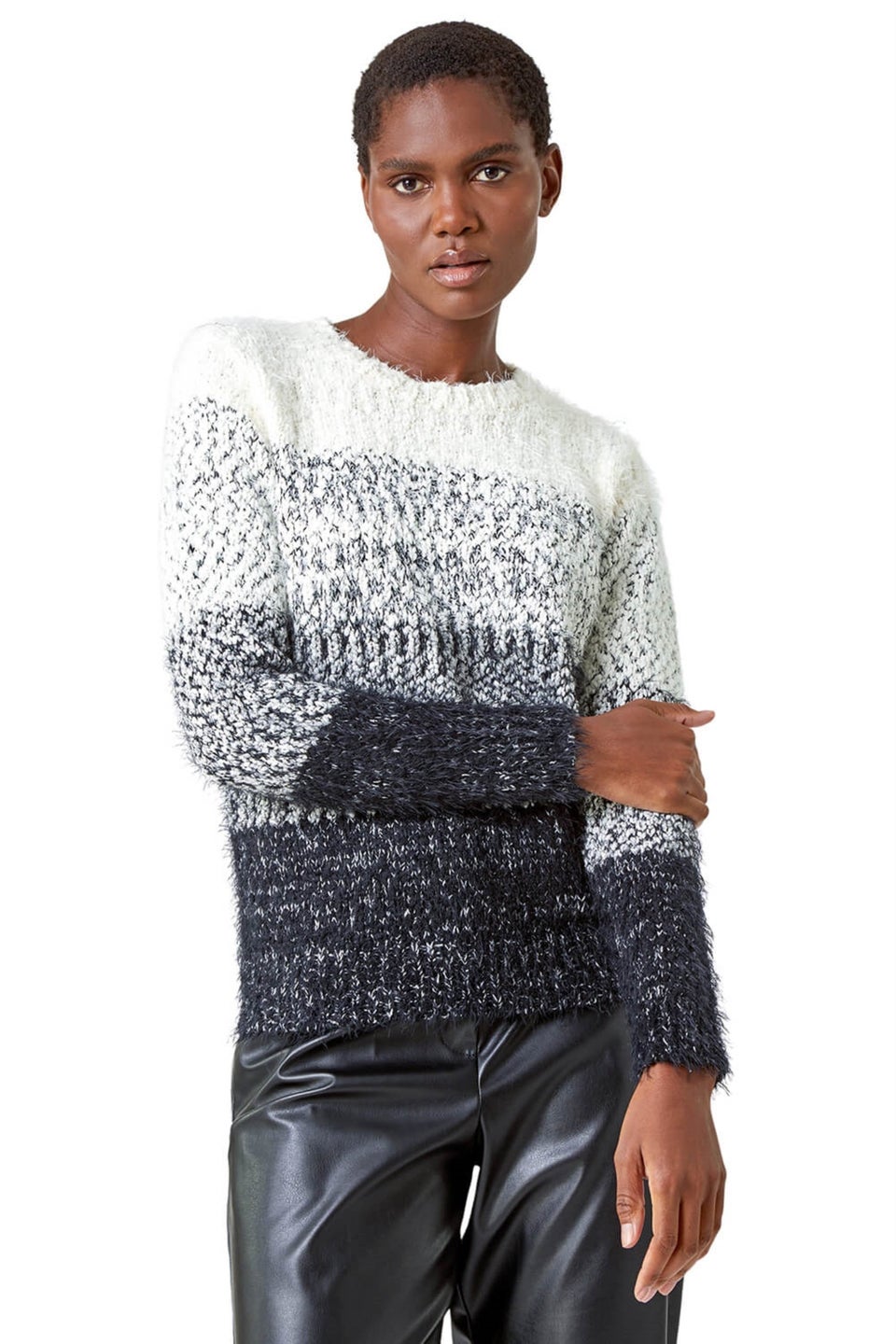 Grey fluffy jumper sales