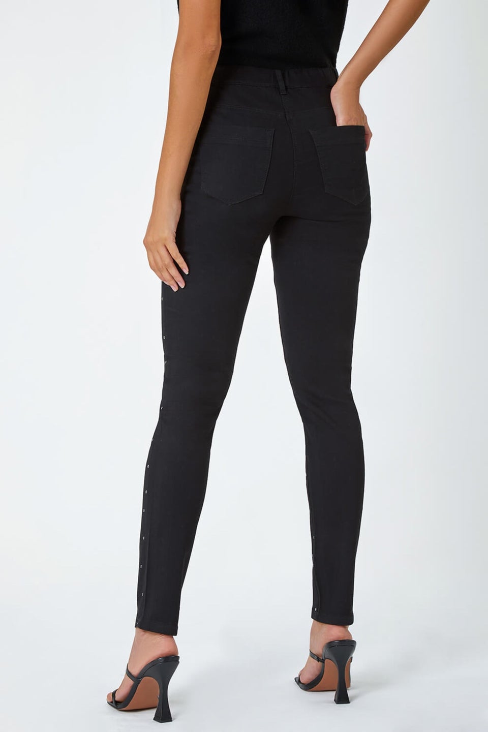 Roman Black Diamante Embellished Stretch Jegging