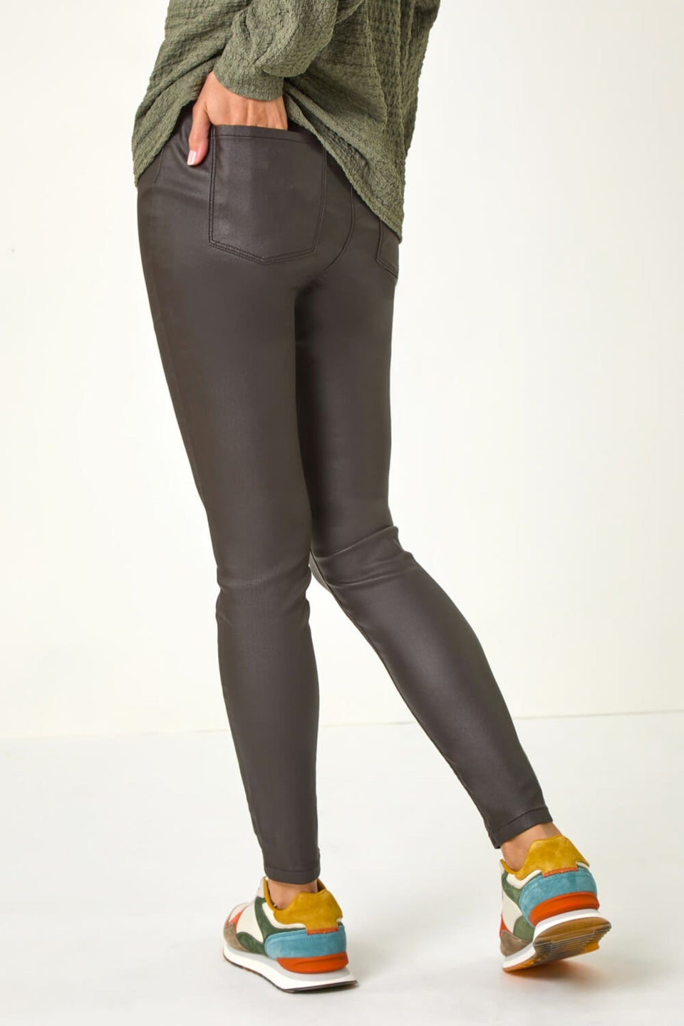 Navy coated jeggings deals