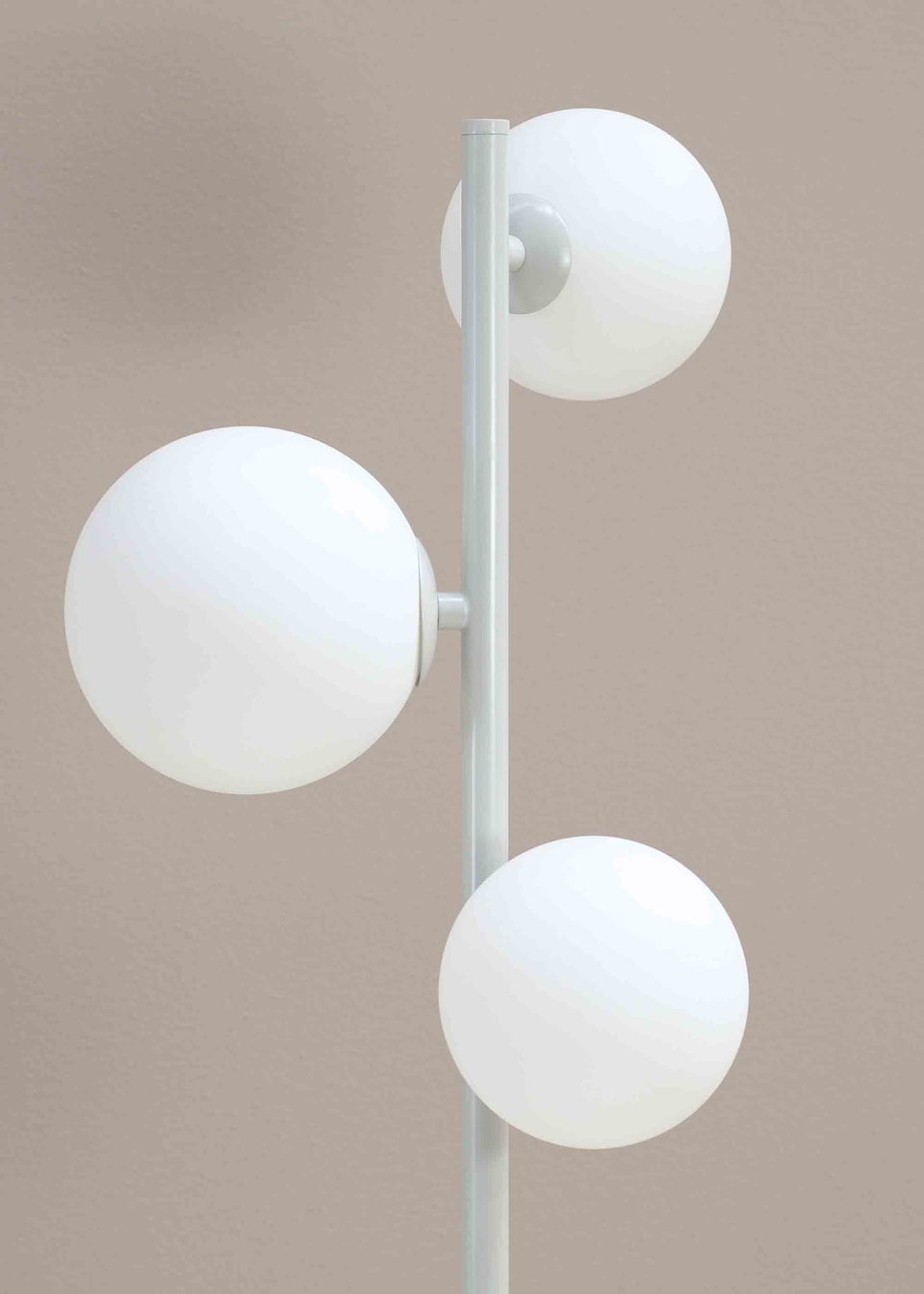 ValueLights Marlow Grey Table Lamp with White Globe Shade