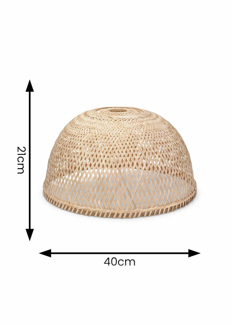 ValueLights Rosa Wood Bamboo Natural Dome Ceiling Pendant Shade (21cm x 40cm x 40cm)