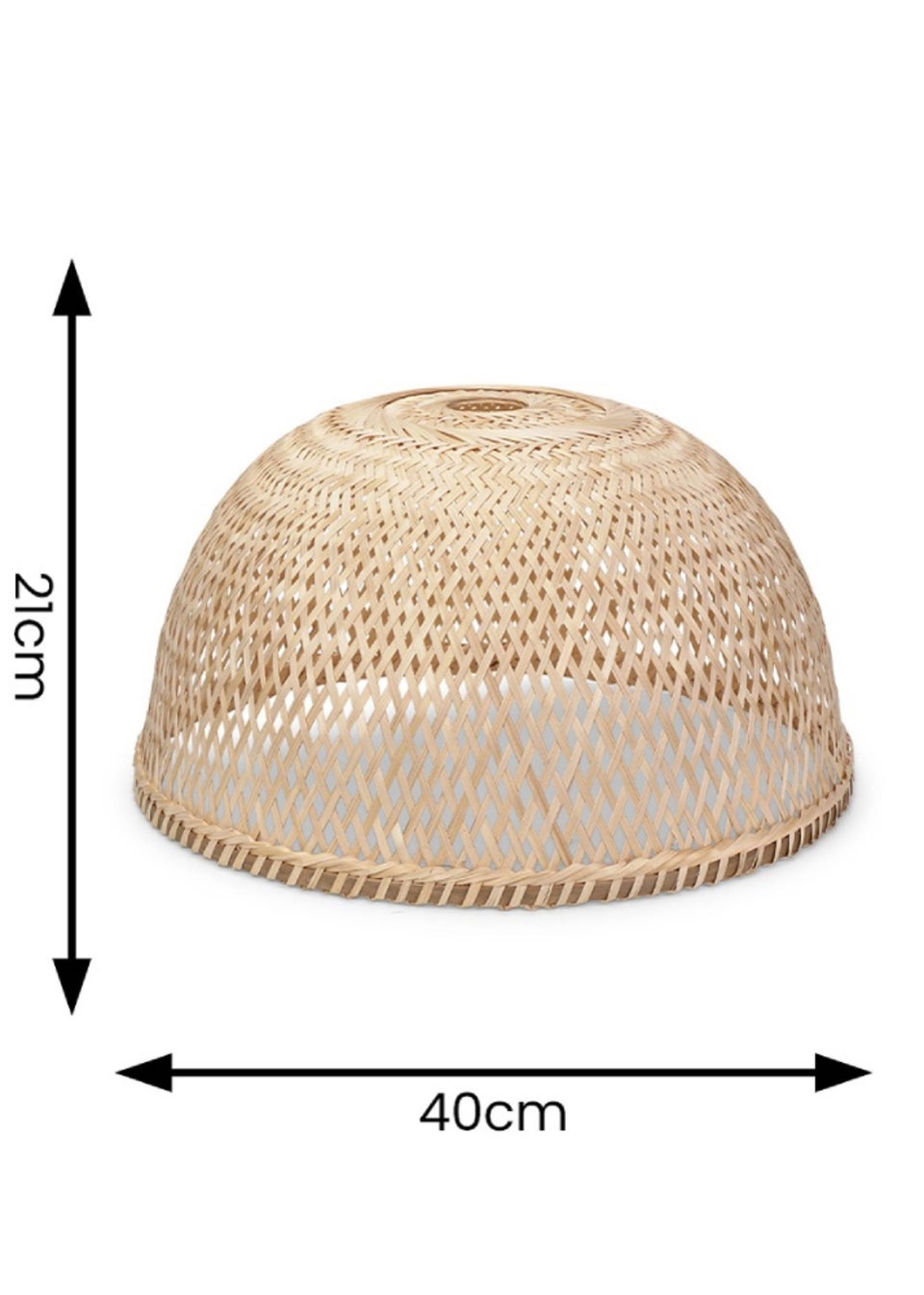 ValueLights Rosa Wood Bamboo Natural Dome Ceiling Pendant Shade (21cm x 40cm x 40cm)