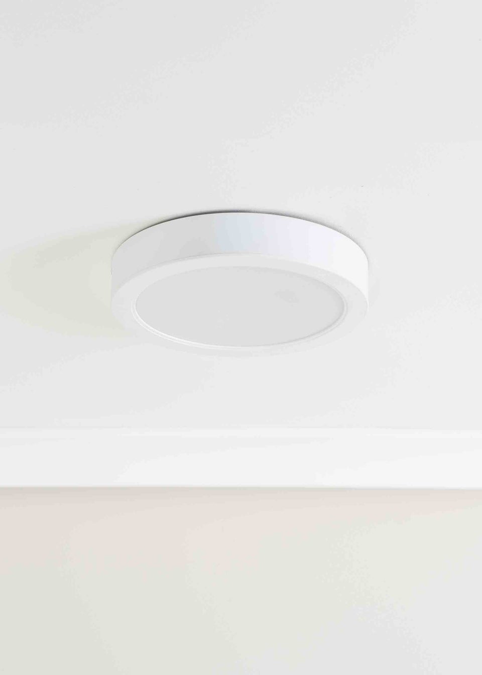ValueLights Matte White Flush Light with White Dome Shade Integrated LED