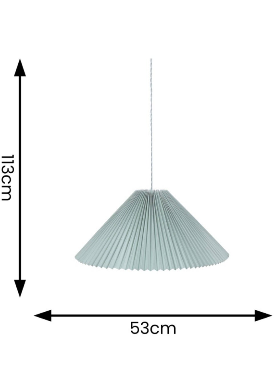 ValueLights Akira  Blue Pendant Light with Blue Tapered Shade (113cm x 53cm x 53cm)