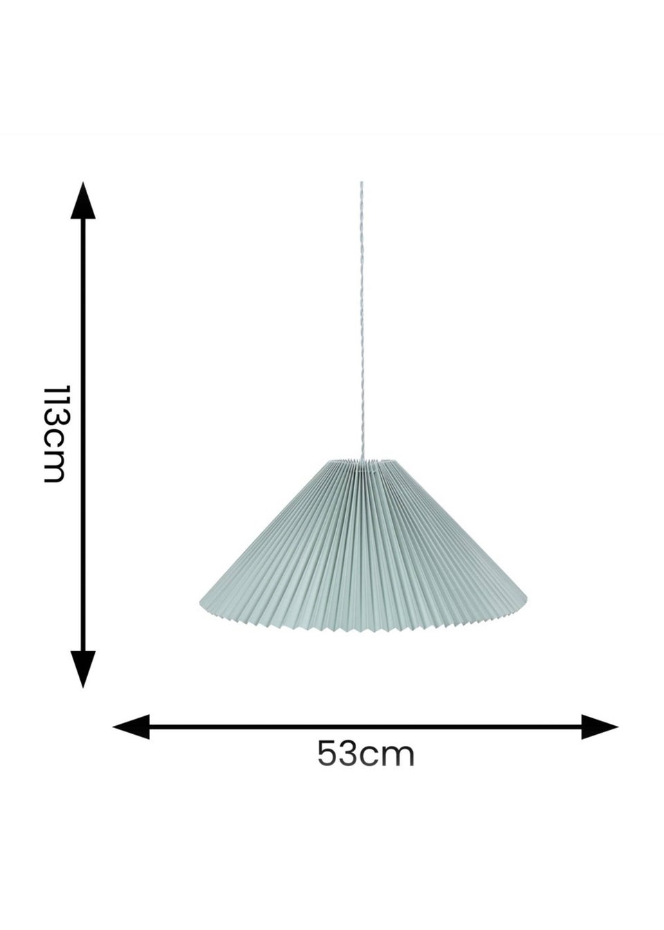 ValueLights Akira  Blue Pendant Light with Blue Tapered Shade (113cm x 53cm x 53cm)