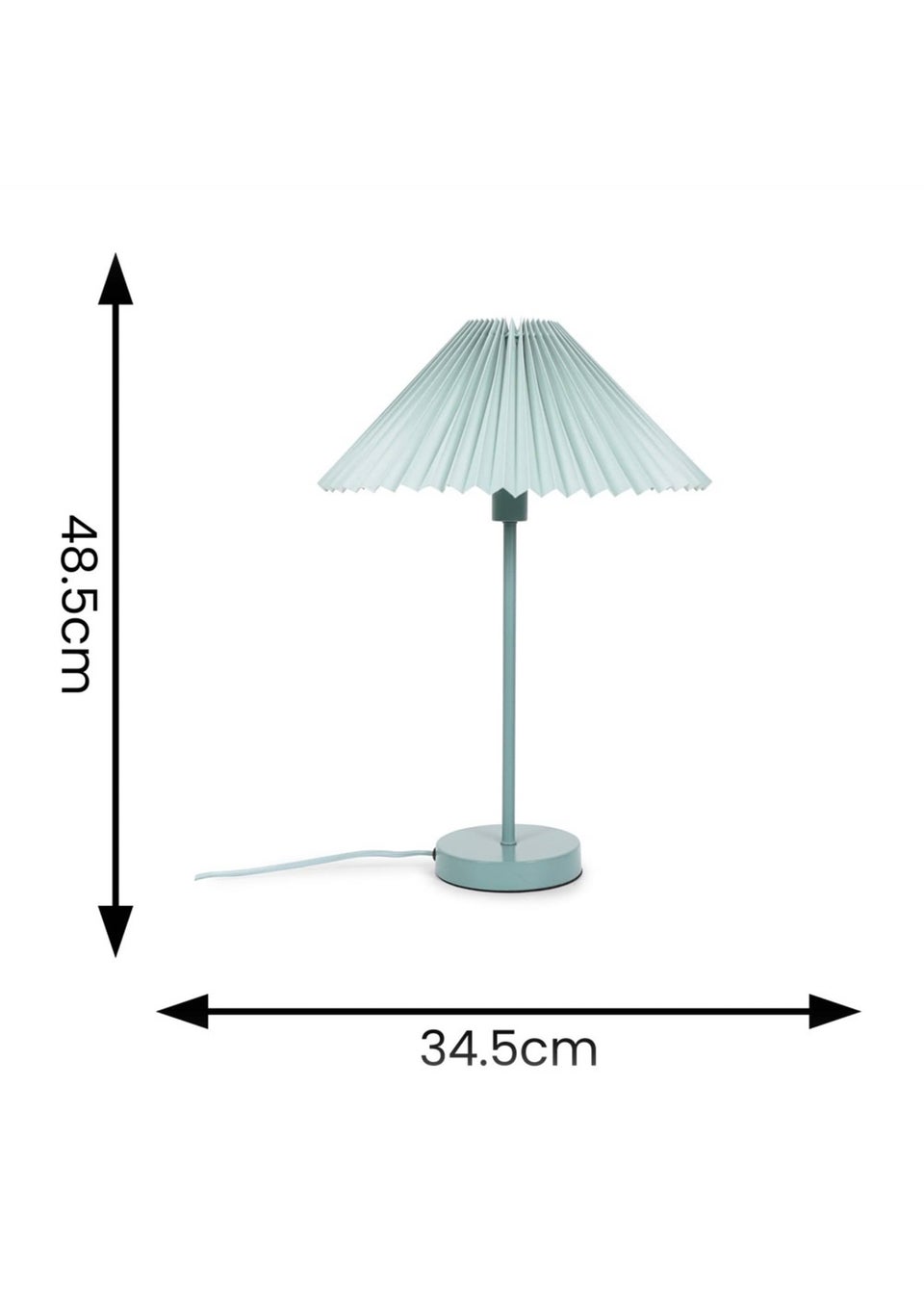 ValueLights Akira  Blue Table Lamp with Blue Tapered Shade (48.5cm x 34.5cm x 34.5cm)