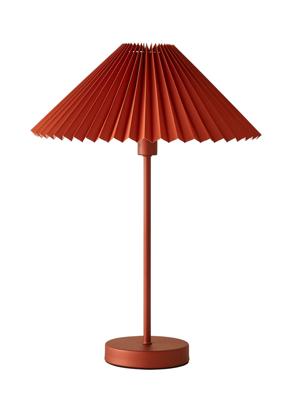 ValueLights Akira  Orange Table Lamp with Orange Tapered Shade (48.5cm x 34.5cm x 34.5cm)