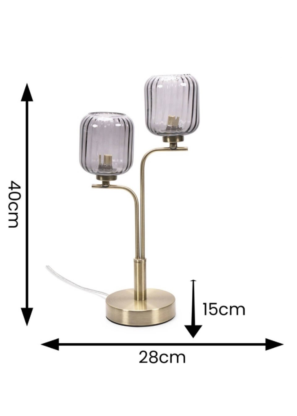 ValueLights Amelie Gold Table Lamp with Grey Rectangular Shade